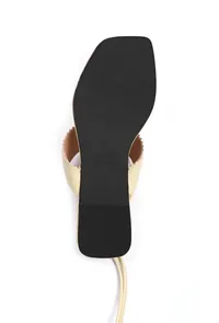 Yellow Kolhapuri Tie Up Flats image 4