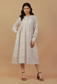 Floral Printed Long A-line Dress image 1