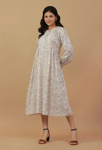 Floral Printed Long A-line Dress image 2