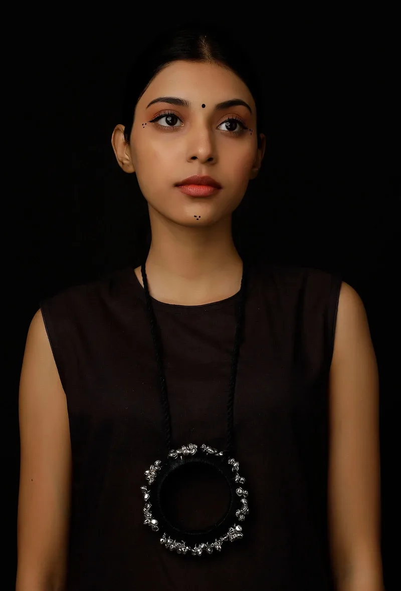 Onyx Black Ghungroo Handcrafted Necklace