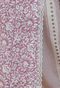 Lavender Floral Printed Cotton Straight Kurta image 6