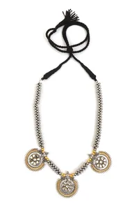 Royal Maharani Heritage Antique Necklace Set with Matching Earrings image 2