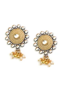 Royal Maharani Heritage Antique Necklace Set with Matching Earrings image 3