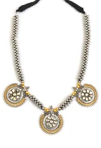 Royal Maharani Heritage Antique Necklace Set with Matching Earrings image 4