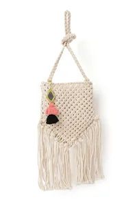 Fawn White Floral Macrame Tote Bag image 2