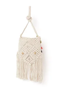 Fawn White Floral Macrame Tote Bag image 3