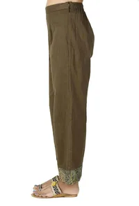 Khaki Green Cotton Slub Ajrakh Palazzo image 2