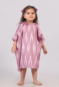 Bubblegum Pink Tie Up Kaaftan image 1