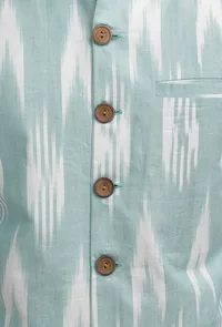 Ice Blue Ikat Nehru Jacket image 6
