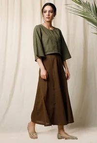 Light Green Cotton Slub Blouse image 4