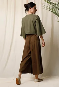 Light Green Cotton Slub Blouse image 5