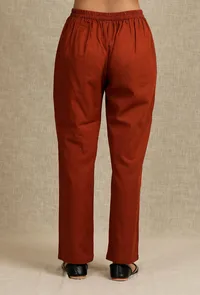Solid Rust Straight Fit Narrow Pants image 3