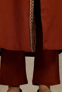 Solid Rust Straight Fit Narrow Pants image 4