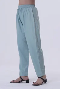 Plain Blue Cotton Pant image 2