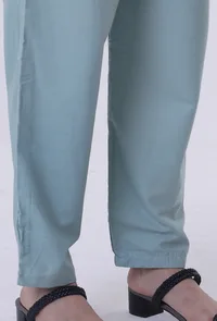 Plain Blue Cotton Pant image 4