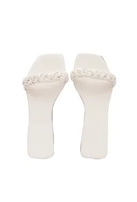 Daisy White Braided Cruelty Free Leather Flats image 3