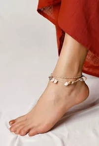 Brown Seashell Anklet image 1