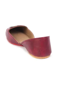 Vibrant Cherry Jutti with Silver Frame Detailing image 6