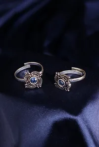 Topaz German Silver Adjustable Toe Ring image 1