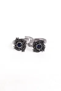 Topaz German Silver Adjustable Toe Ring image 3