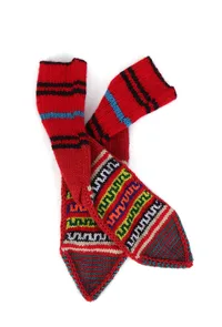 Red & Multi Woolen Knitted Multicolor Winter Socks image 2