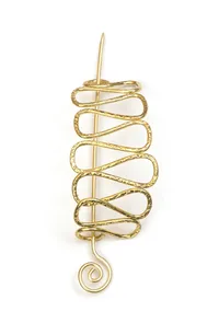 Ripple Wire Bun Holder Brass Juda pin image 3