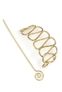 Ripple Wire Bun Holder Brass Juda pin image 4