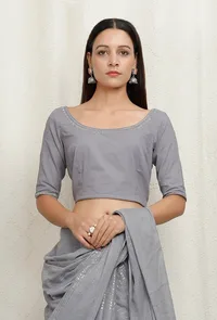 Grey Cotton Blouse image 1