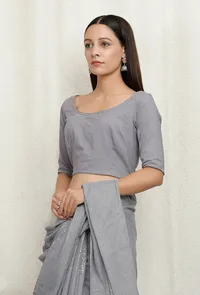 Grey Cotton Blouse image 2