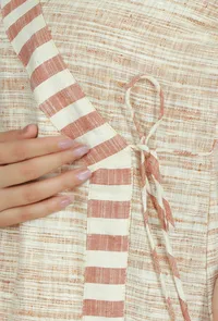 Beige Cotton Khadi Wrap Kurta image 6