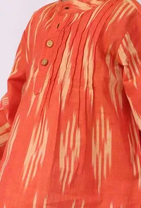 Sunset Orange Ikat Kurta image 5
