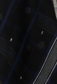 Black Handloom Cotton Jamdani stole image 3