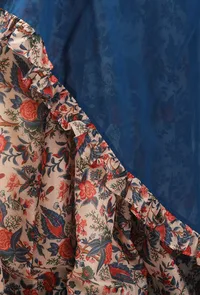 Bella Blue Organza Dupatta With Ruffle Details image 5