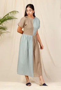 Bhuri Asmani Block Hand- Embroidered Dress image 3