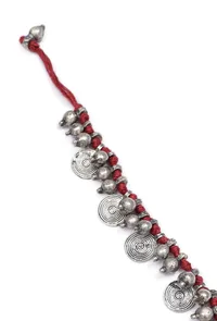 Scarlet Maroon with Silver Beads Necklace image 4