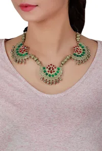 Multicolour German Silver Afghan Necklace image 1