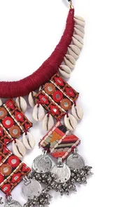 Burgundy Red Kutch Cowry Shell Necklace image 5