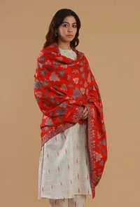 Kashmiri Red Chinar Kani Woollen Shawl image 3