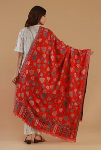 Kashmiri Red Chinar Kani Woollen Shawl image 4