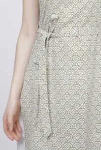 Set of-3 Sage Green Floral Hand-Block Printed Cotton Slip Kurta and Sage Green Floral Hand-Block Printed Cotton Palazzo with Sage Green Hand-Block Printed Kota Tasseled Dupatta image 6