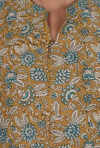 Ajrakh Printed Brown Cotton Anarkali image 5