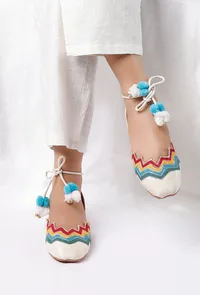 Satrangi Resham Work Juttis image 2