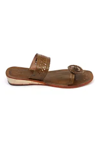 Madhuban Floral Toe-Ring Cruelty-Free Genuine Leather Kolhapuri image 5
