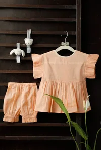 Peachy Peach Bamboo Fabric Top And Shorts image 2