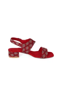 Blooms in Harmony Red Ajrakh Heels image 4