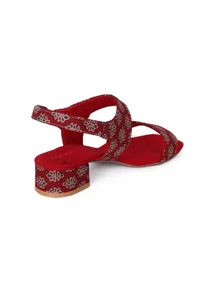 Blooms in Harmony Red Ajrakh Heels image 5