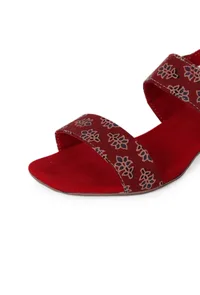 Blooms in Harmony Red Ajrakh Heels image 6