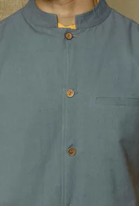 Stone Grey  Cotton Nehru Jacket image 5