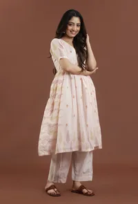 Hand Block Printed Cotton Anarkali Style Kurta image 2