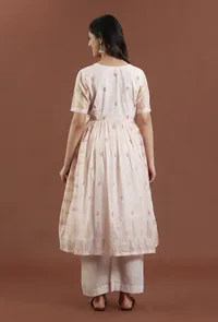 Hand Block Printed Cotton Anarkali Style Kurta image 4